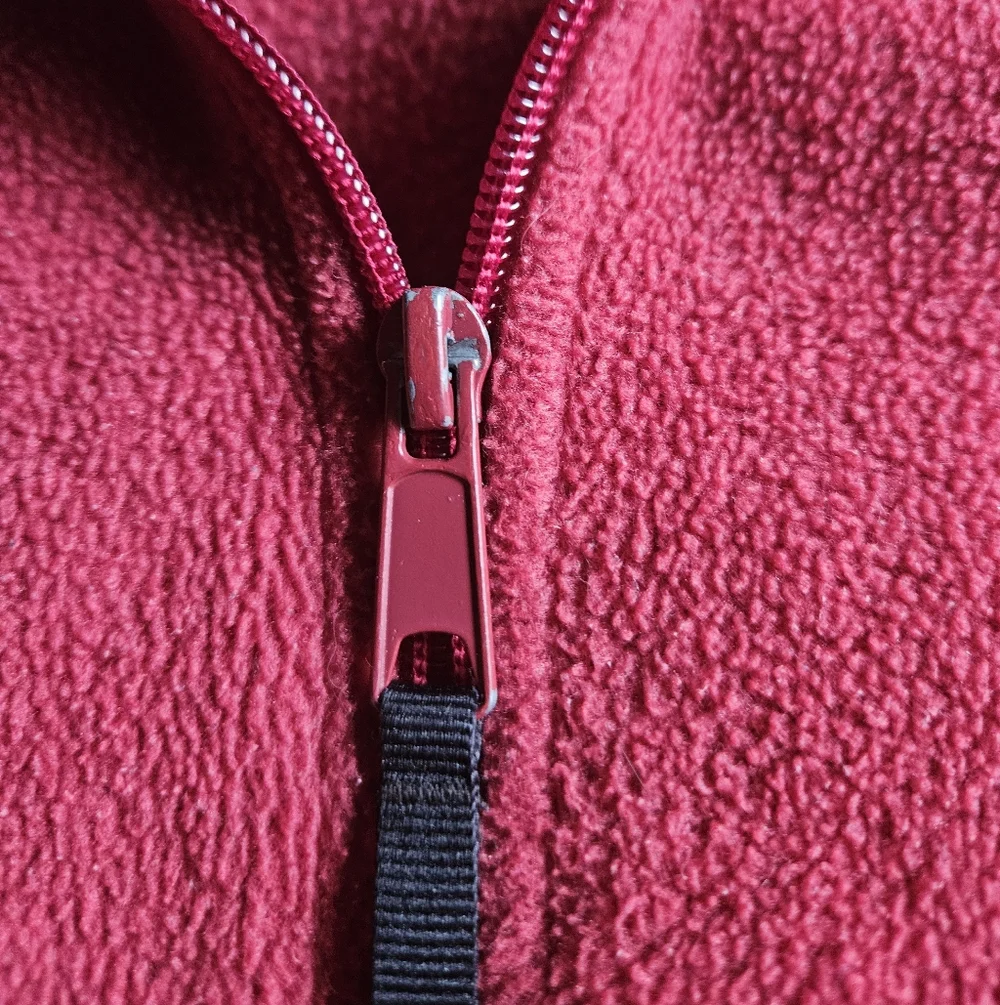 Dark Red Women's Columbia Fleece Jacket - Picture 5 of 6